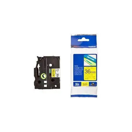 (TZE661) BROTHER CINTA ROTULADORA LAMINADA TEXTO NEGRO SOBRE AMARILLO - 36MMX8M