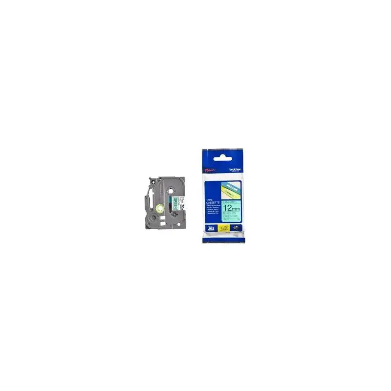 (TZE731) BROTHER CINTA ROTULADORA LAMINADA TEXTO NEGRO SOBRE VERDE - 12MMX8M