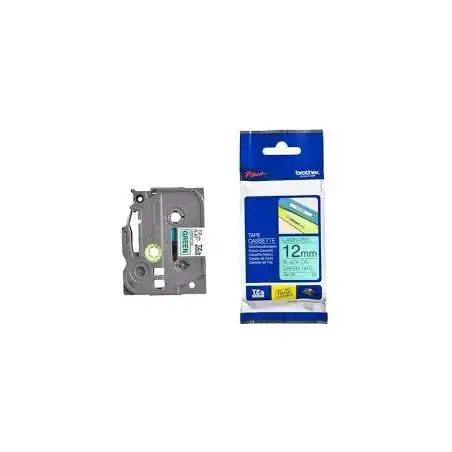 (TZE731) BROTHER CINTA ROTULADORA LAMINADA TEXTO NEGRO SOBRE VERDE - 12MMX8M