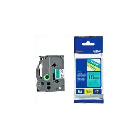 (TZE741) BROTHER CINTA ROTULADORA LAMINADA TEXTO NEGRO SOBRE VERDE - 18MMX8M