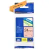 (TZEB51) BROTHER CINTA ROTULADORA LAMINADA TEXTO NEGRO SOBRE NARANJA FLUOR - 24MMX5M
