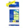 (TZEC51) BROTHER CINTA ROTULADORA LAMINADA NEGRO SOBRE FONDO AMARILLO FLUOR - 24MMX5M