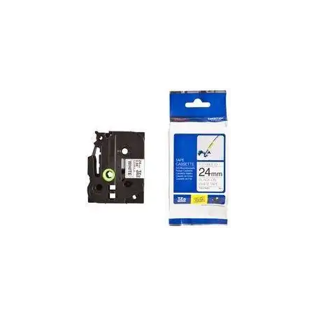 (TZEFX251) BROTHER CINTA ROTULADORA LAMINADA FLEXIBLE TEXTO NEGRO SOBRE BLANCO - 24MMX8M