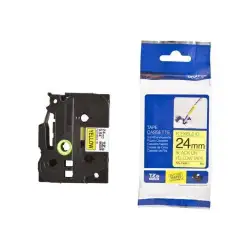 (TZEFX651) BROTHER CINTA ROTULADORA LAMINADA FLEXIBLE TEXTO NEGRO SOBRE AMARILLO - 24MMX8M