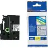 (TZEM951) BROTHER CINTA ROTULADORA LAMINADA TEXTO NEGRO SOBRE FONDO PLATA MATE - 24MMX8M