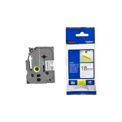 (TZES241) BROTHER CINTA ROTULADORA LAMINADA SUPER ADHESIVA TEXTO NEGRO SOBRE BLANCO - 18MMX8M