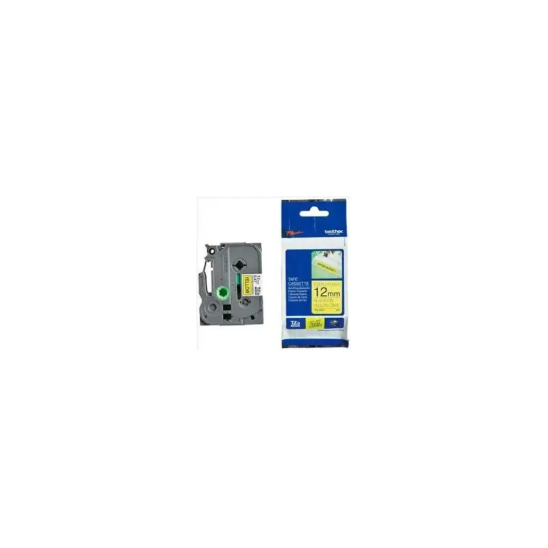 (TZES631) BROTHER CINTA ROTULADORA LAMINADA SUPER ADHESIVA TEXTO NEGRO SOBRE AMARILLO - 12MMX8M