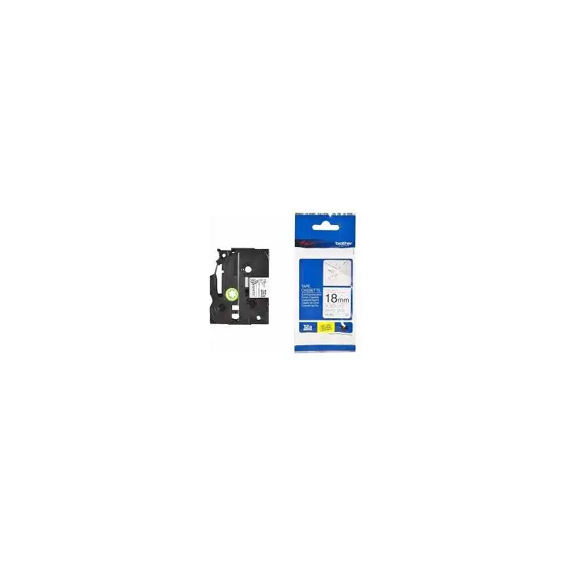 (TZESE4) BROTHER CINTA ROTULADORA LAMINADA DE SEGURIDAD TEXTO NEGRO SOBRE BLANCO - 18MMX8M