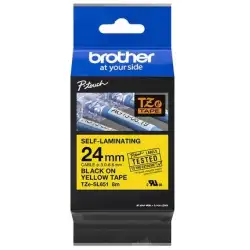 (TZESL651) BROTHER CINTA ROTULADORA AUTOLAMINADA TEXTO NEGRO SOBRE AMARILLO - 24MMX8M