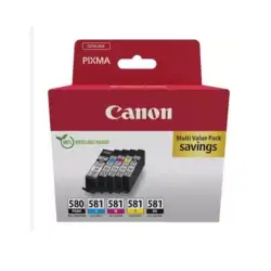 (2078C007) CANON TINTA ECOPACK BK+C/M/Y  PIXMA TS 6251/6350/6351/705/8252/8350/8351/8352/9550/9551 - PGI 580+CLI 581 (PACK 4 ...