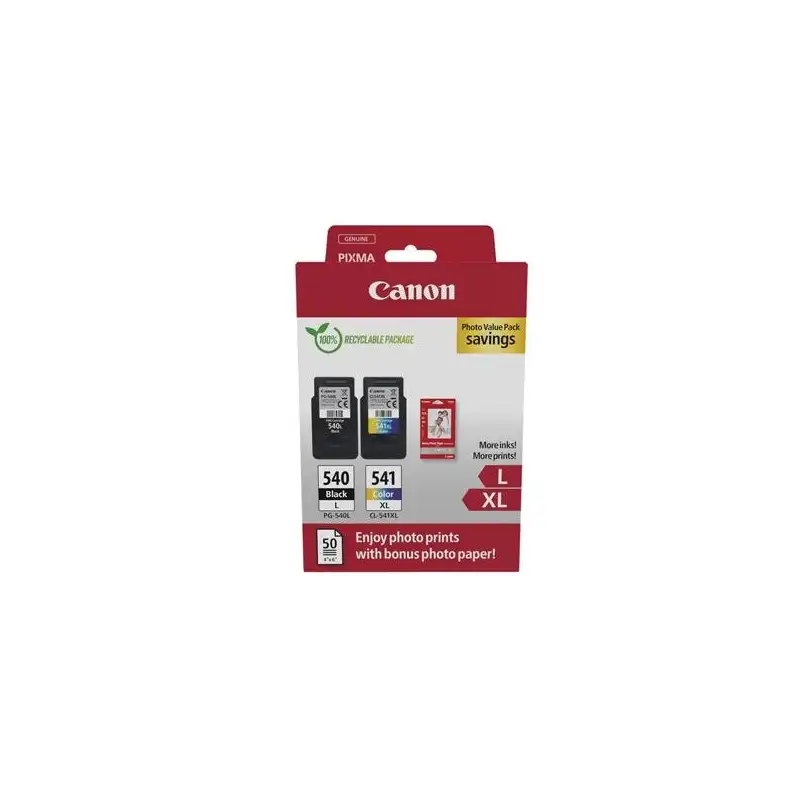 (5224B012) CANON TINTA ECOPACK BK+ C / M / Y + 50H PAPEL FOTOGRÁFICO 10X15 PARA PIXMA MG 2150/2250/3150/3250/3550/3650/3650S/...