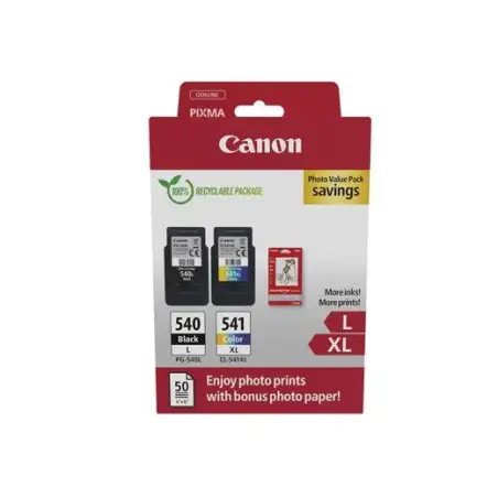 (5224B012) CANON TINTA ECOPACK BK+ C / M / Y + 50H PAPEL FOTOGRÁFICO 10X15 PARA PIXMA MG 2150/2250/3150/3250/3550/3650/3650S/...