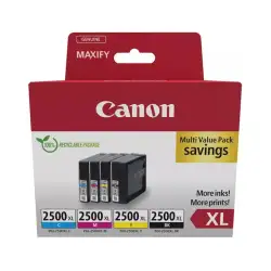 (9254B010) CANON TINTA ECOPACK BK+C/M/Y MAXIFI IB 4050/4150 - MB 5050/5150/5155/5350/5450/5455 (PACK 4 COLORES) - PGI 2500XL