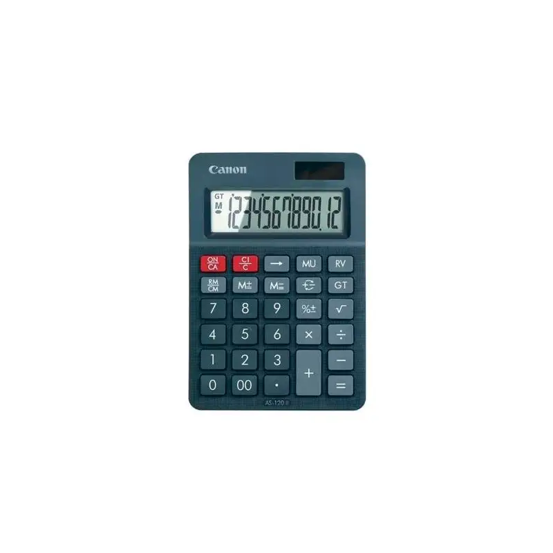 (4722C002) CANON CALCULADORA AS-120 II ALIMENTACION DUAL (SOLAR Y PILAS) GRIS OSCURO