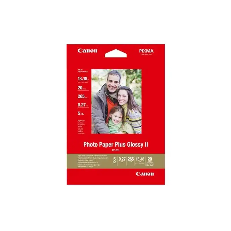 (2311B018) CANON PAPEL INKJET FOTOGRÁFICO GLOSSY II - BLANCO - 13X18CM - 260GR/M² - 20 HOJAS