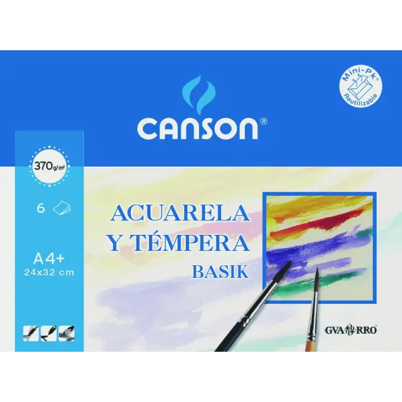 (C200406347) CANSON MINIPACK ACUARELA Y TÉMPERA BASIK 6 HOJAS 24X32CM