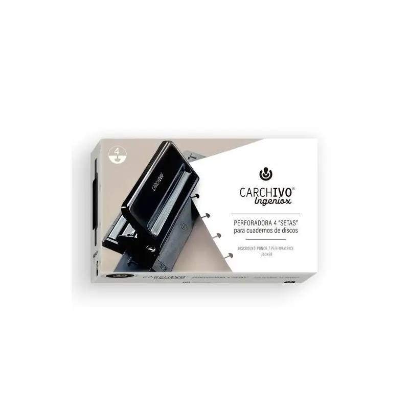 (66210406) CARCHIVO PERFORADORA INGENIOX 4 SETAS PARA CUADERNOS DE DISCO