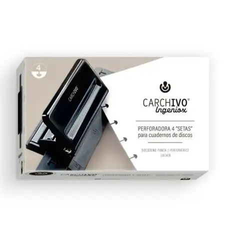 (66210406) CARCHIVO PERFORADORA INGENIOX 4 SETAS PARA CUADERNOS DE DISCO