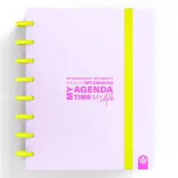 (66053514) CARCHIVO AGENDA DE DISCOS INGENIOX SIN FECHA A5 80H 100GR SV NEÓN MALVA PASTEL