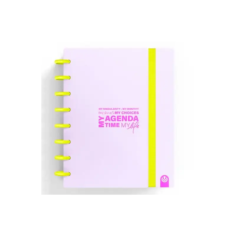 (66053514) CARCHIVO AGENDA DE DISCOS INGENIOX SIN FECHA A5 80H 100GR SV NEÓN MALVA PASTEL
