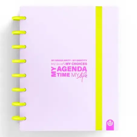 (66053514) CARCHIVO AGENDA DE DISCOS INGENIOX SIN FECHA A5 80H 100GR SV NEÓN MALVA PASTEL