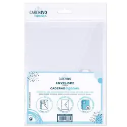 (66125001) CARCHIVO SOBRE INGENIOX A5 EXTRAÍBLE CIERRE C/VELCRO POLIPROPILENO TRANSPARENTE