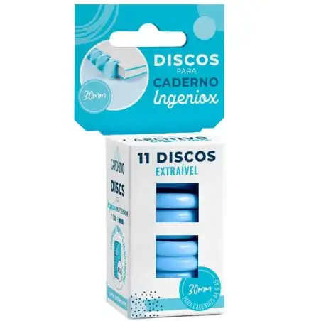 (66144010) CARCHIVO ESTUCHE 11 DISCOS PARA CUADERNO INGENIOX 30MM PLÁSTICO AZUL