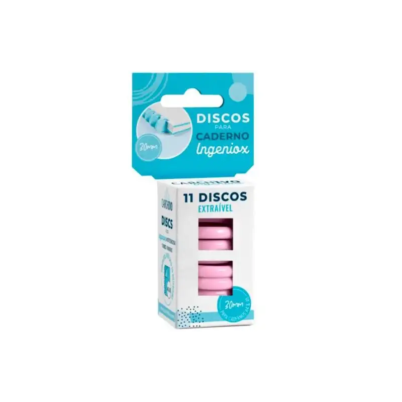 (66144025) CARCHIVO ESTUCHE 11 DISCOS PARA CUADERNO INGENIOX 30MM PLÁSTICO ROSA