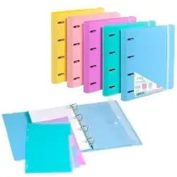 (12467499) CARCHIVO CARPETA ANILLAS MIXTAS 4X35MM CARPEBLOCK FOAM SOFT C/RECAMBIO 100H A4 90GR C/GOMA 4 SEPARADORES PP RÍGIDO...