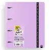 (12477477) CARCHIVO CARPEBLOCK 360 MY RULES CON RECAMBIO 100H A4 5X5 90GR 4 SEPARADORES PP FOAM MALVA