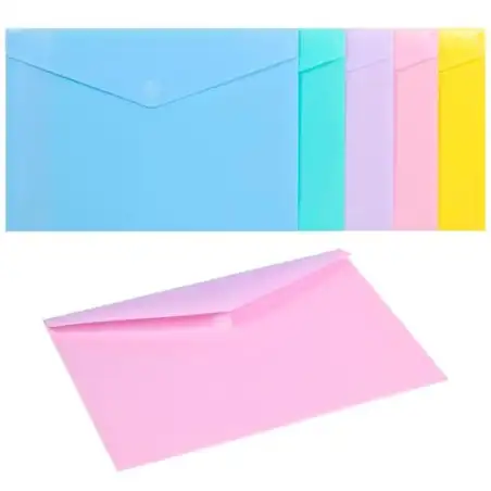 (34061099) CARCHIVO SOBRE FOLIO C/VELCRO PP SOFT 200 MICRAS PACK 10 C/SURTIDOS PASTEL