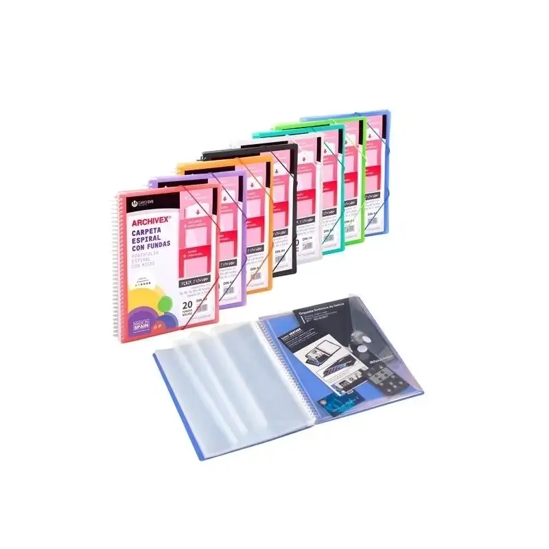 (53034006) CARCHIVO ARCHIVEX-STAR CANGURO PERSONALIZABLE A4 CON 40 FUNDAS PP ESPIRAL NEGRO