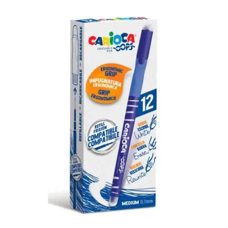 (4303902) CARIOCA BOLÍGRAFO OOPS MONOCOLOR AZUL CAJA 12 UD