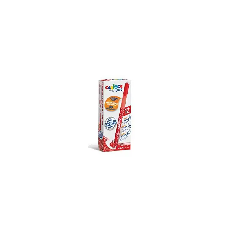 (4303903) CARIOCA BOLÍGRAFO OOPS MONOCOLOR ROJO CAJA 12 UD