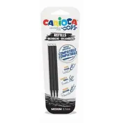 (43041/01) CARIOCA RECAMBIO BOLÍGRAFO OOPS BORRABLE NEGRO - BLISTER DE 3
