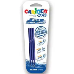 (43041/02) CARIOCA RECAMBIO BOLÍGRAFO OOPS BORRABLE AZUL - BLISTER DE 3