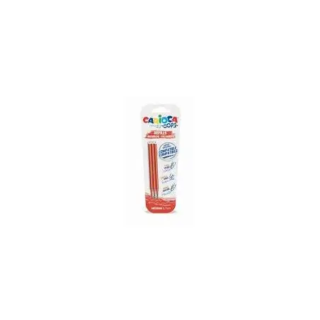 (43041/03) CARIOCA RECAMBIO BOLÍGRAFO OOPS BORRABLE ROJO - BLISTER DE 3