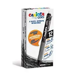 (43043/01) CARIOCA BOLÍGRAFO TINTA BORRABLE OOPS RETRÁCTIL  MONOCOLOR NEGRO CAJA 12 UD