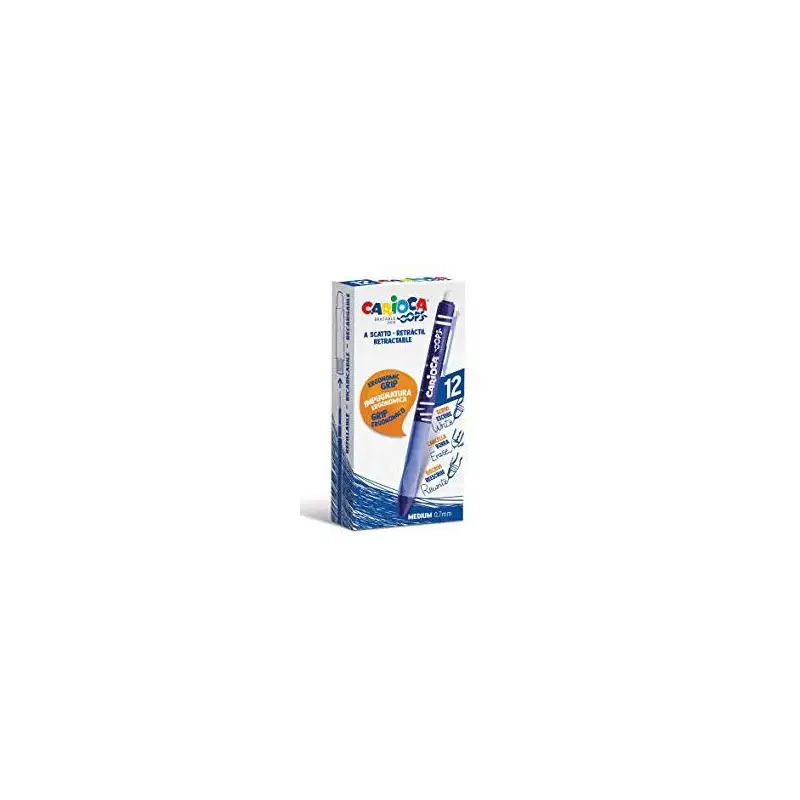 (43043/02) CARIOCA BOLÍGRAFO TINTA BORRABLE OOPS RETRÁCTIL MONOCOLOR AZUL CAJA 12 UD