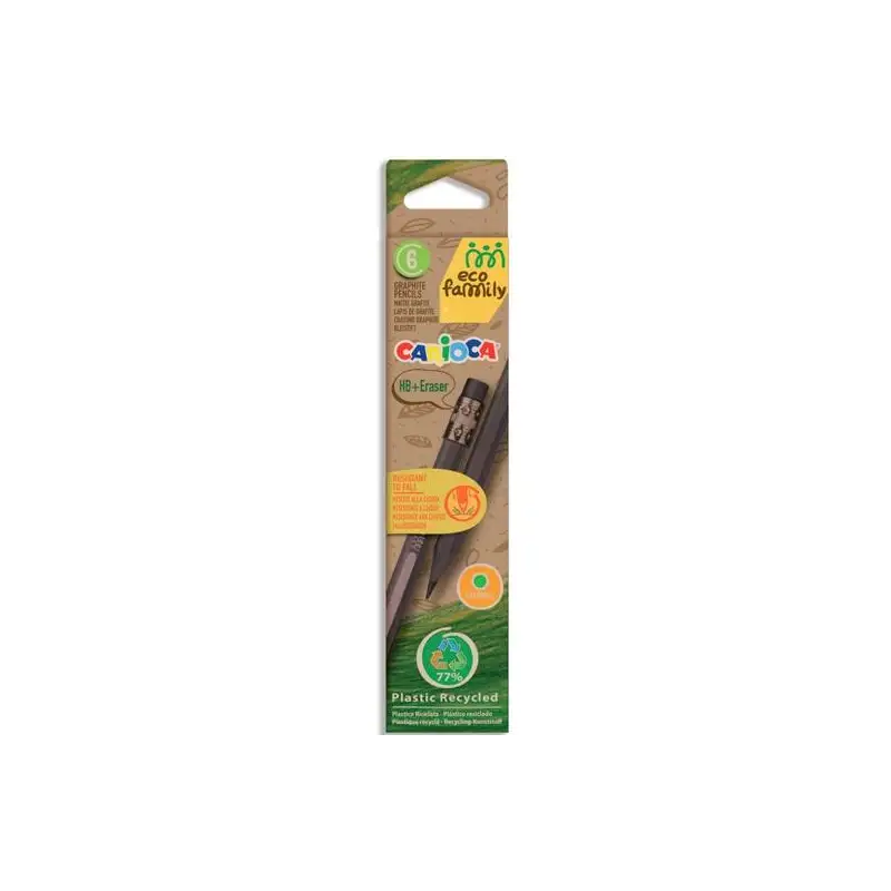 (43091) CARIOCA ESTUCHE 6 LÁPICES DE GRAFITO TITA ECO FAMILY HB CON GOMA