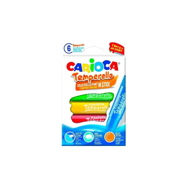 (42739) CARIOCA TÉMPERA SÓLIDA TEMPERELLO COLORES - CAJA DE 6