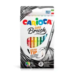 (42937) CARIOCA ROTULADOR SUPER BRUSH PUNTA PINCEL COLORES SURTIDOS ESTUCHE 10 UD