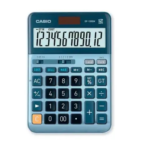 (DF-120EM) CASIO CALCULADORA DE OFICINA SOBREMESA AZUL DF-120EM