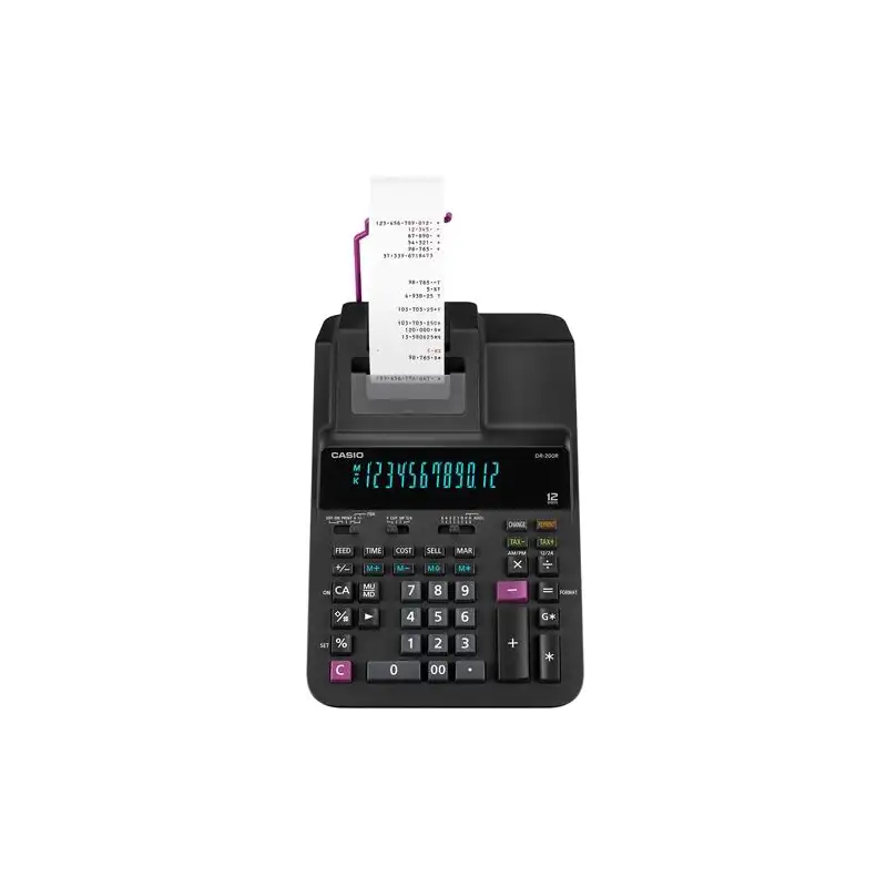(DR-200R-BK) CASIO CALCULADORA CON IMPRESORA DR-200R-BK 12 DÍGITOS NEGRO