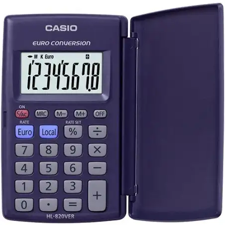 (HL-820VERA) CASIO CALCULADORA DE OFICINA HL-820VER 8 DÍGITOS VIOLETA OSCURO