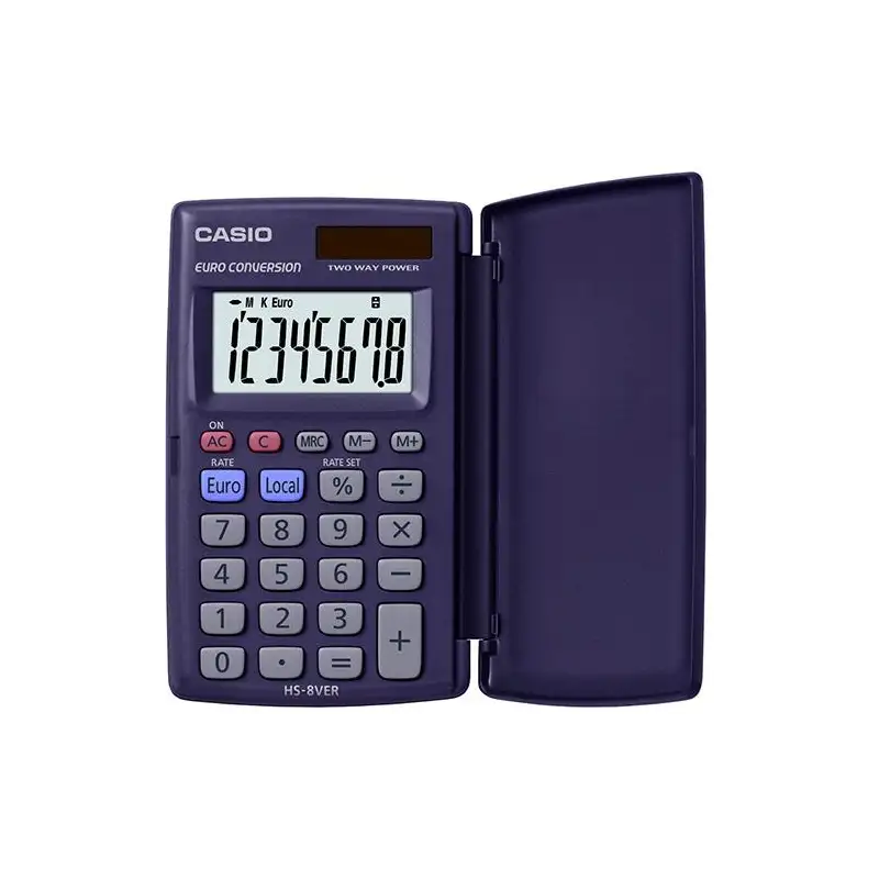 (HS-8VERA) CASIO CALCULADORA DE OFICINA HS-8VER SOLAR 8 DÍGITOS VIOLETA OSCURO