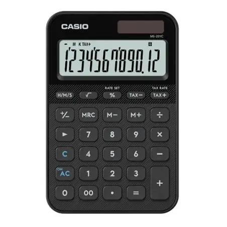 (MS-20YC-BK) CASIO CALCULADORA DE OFICINA SOBREMESA NEGRO 12 DÍGITOS MS-20YC-BK