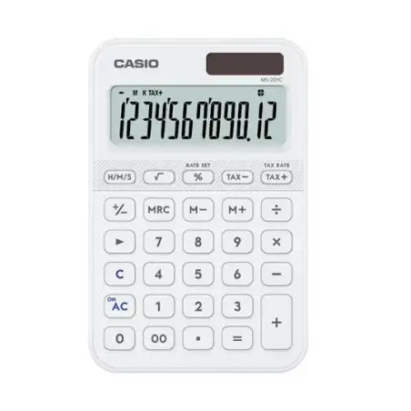 (MS-20YC-WE) CASIO CALCULADORA DE OFICINA SOBREMESA BLANCO 12 DÍGITOS MS-20YC-WE