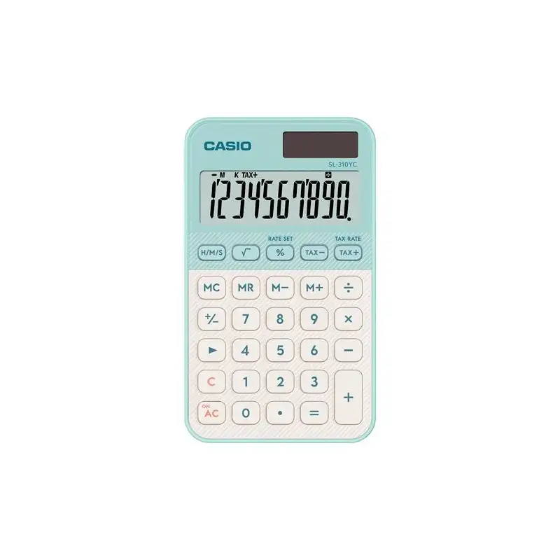 (SL-310YC-LG) CASIO CALCULADORA DE OFICINA SL-310YC-LG 10 DÍGITOS VERDE CLARO