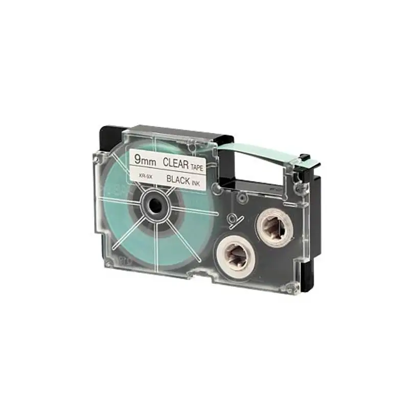 (XR-9X-1) CASIO CINTA IMPRESIÓN DE NAILON 8M X 9MM NEGRO/TRANSPARENTE